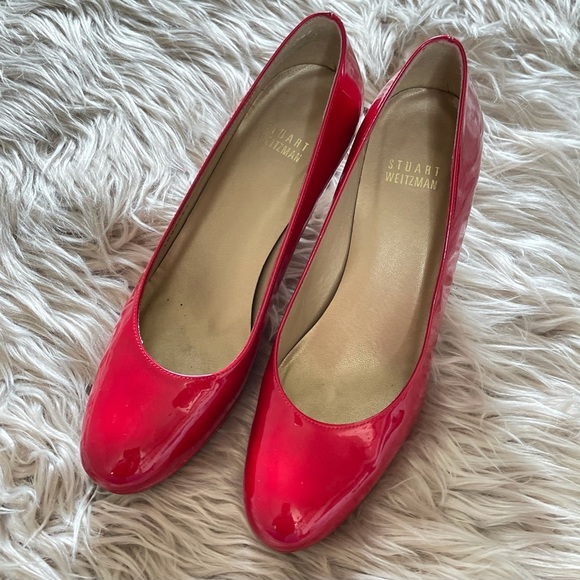 Stuart weitzman red patent leather heels size 7 - Picture 2 of 10